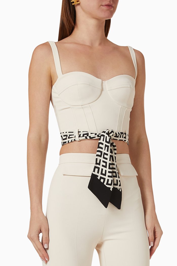 

Logo Foulard Bustier in Stretch Crepe, Neutral