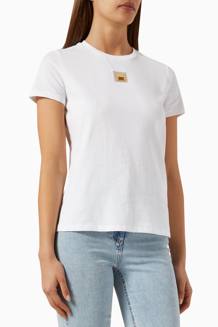 

Logo Plaque T-shirt in Jersey, White