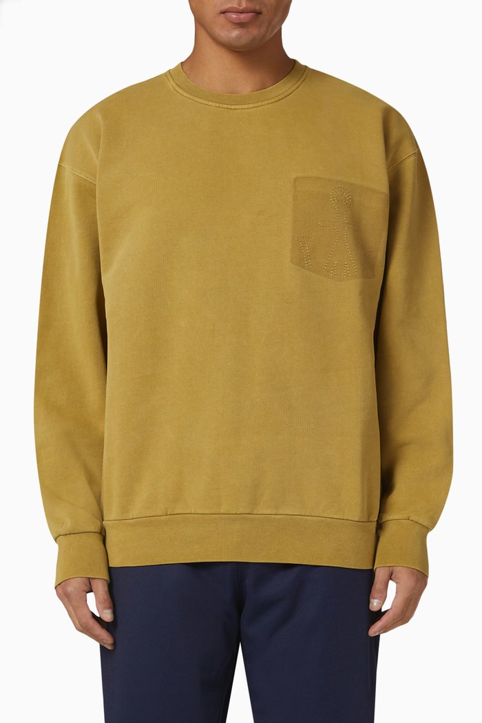 

Logo Faded Pocket Sweatshirt in Cotton, Neutral