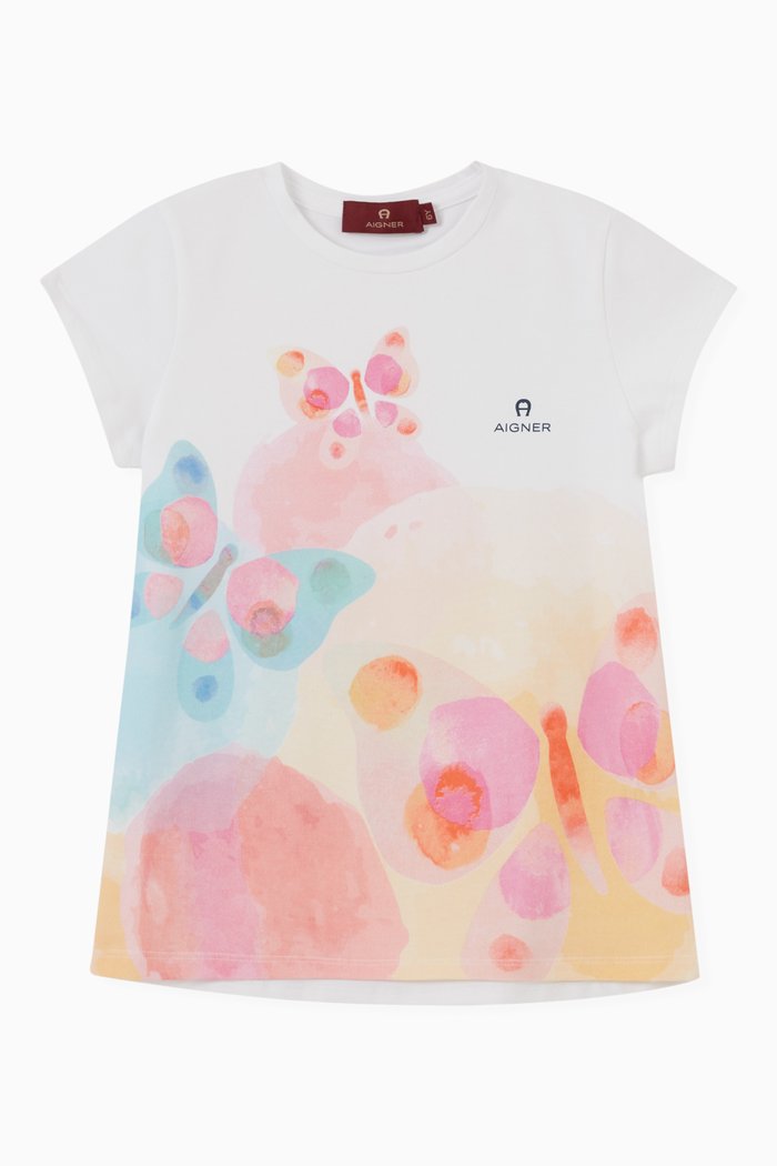 

Watercolour Logo T-shirt in Cotton Jersey, White
