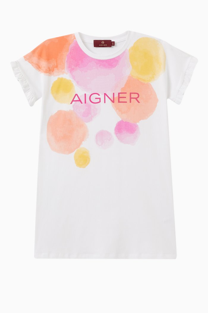 Watercolour Logo T-shirt in Cotton, White
