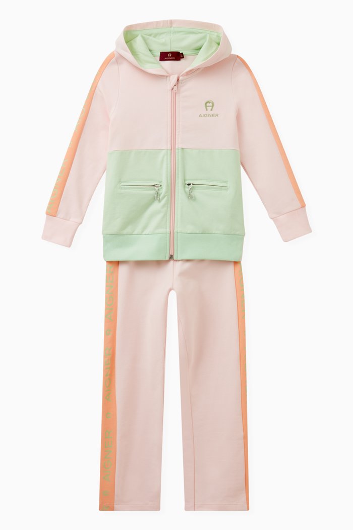 

Colour-block Jacket & Sweatpants Set, Pink