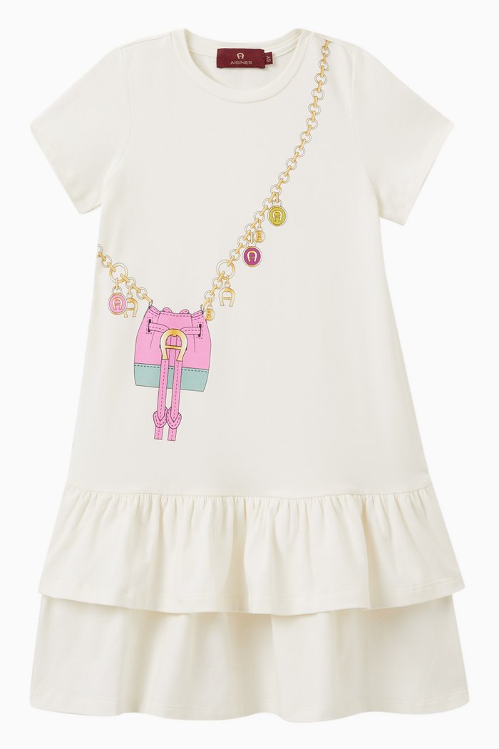 

Handbag T-shirt Dress in Cotton, Neutral