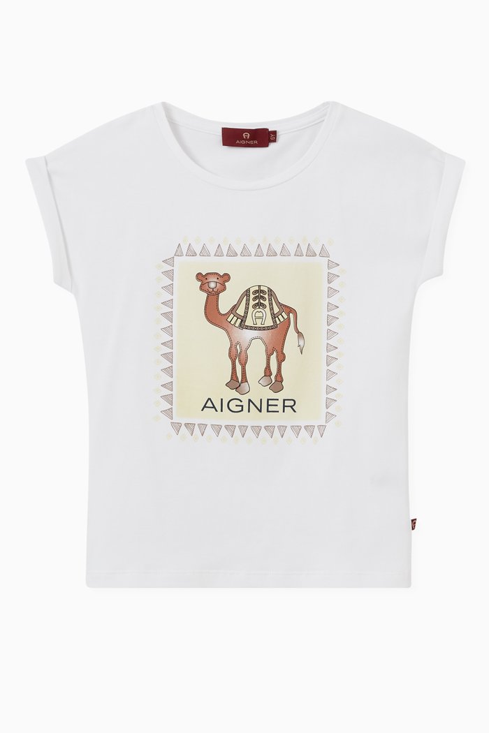 

Camel Logo T-shirt in Cotton, Yellow