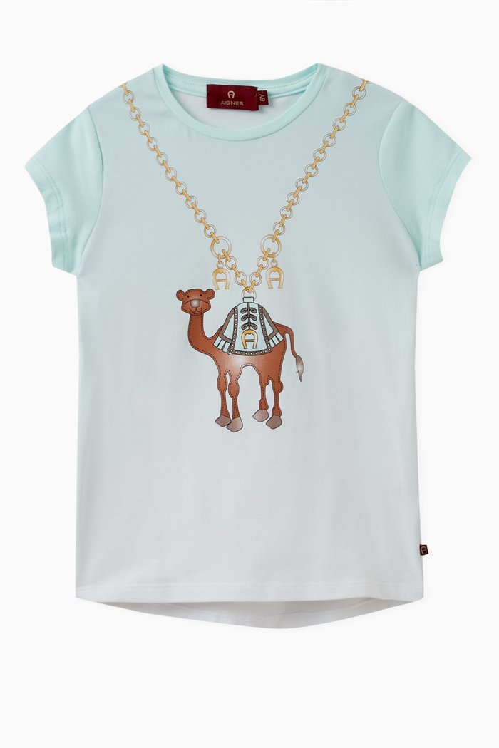 

Camel T-shirt in Cotton, Blue