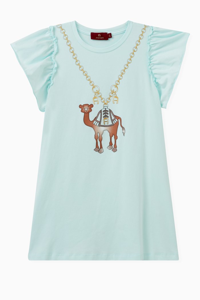 

Camel Dress in Cotton, Blue