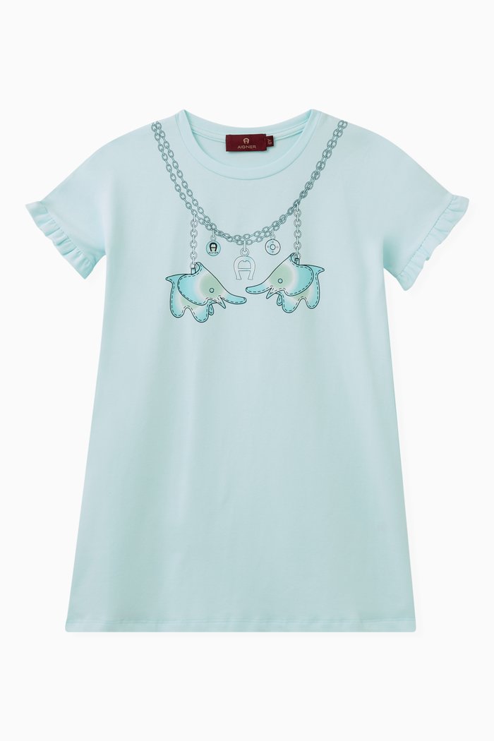 

Necklace Dress in Cotton Jersey, Blue