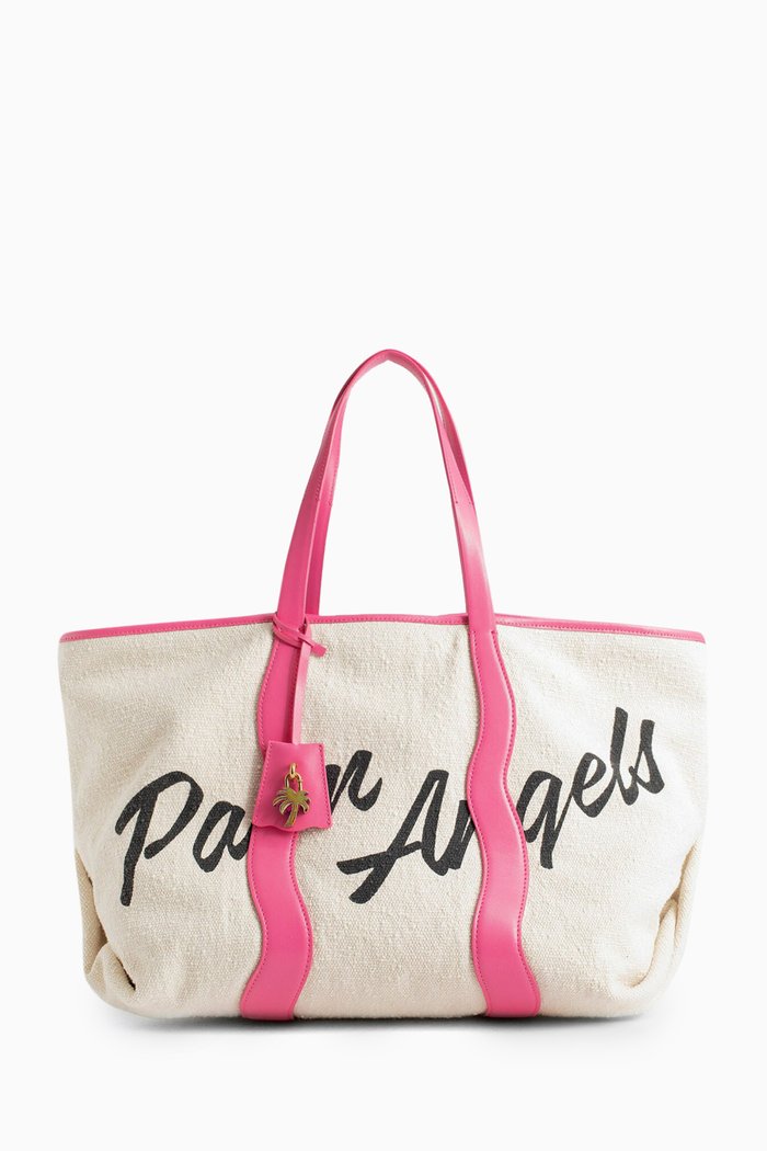 

Cabas Tote Bag in Canvas & Leather, Pink