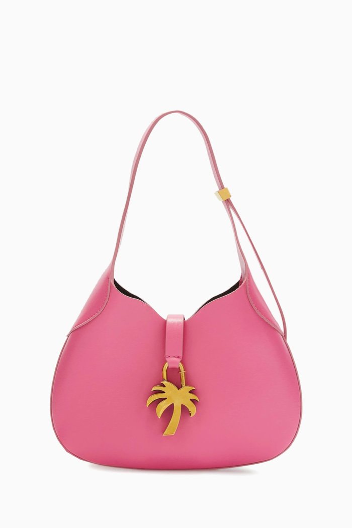 

Palm Hobo Bag in Leather, Pink