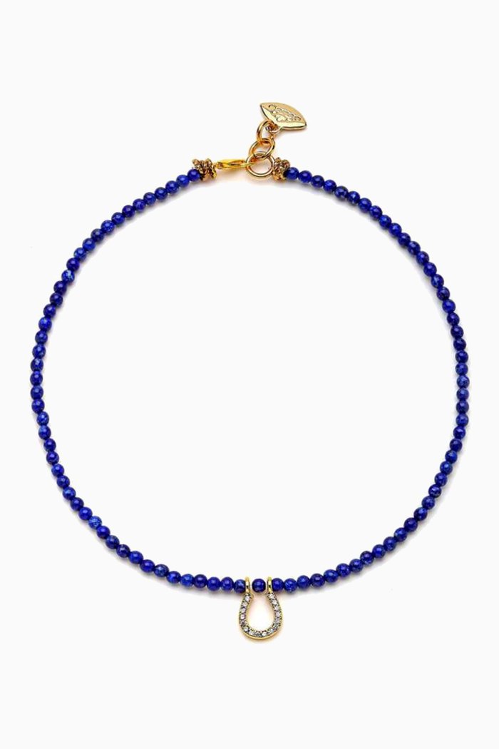 

Unity Choker Necklace in Gold-plated Brass, Blue