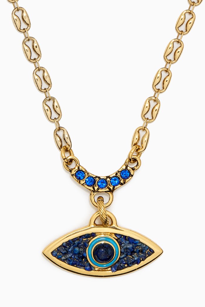 

Reliable Necklace in Gold-plated Brass, Blue