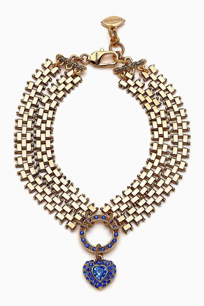 

Serene Necklace in Gold-plated Brass, Blue