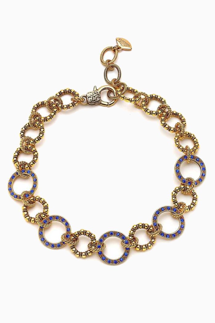 Greatness Necklace in Gold-plated Brass, Blue