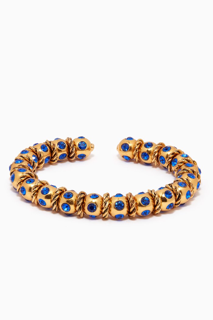 Indigo Dream Bracelet in Gold-plated Brass, Blue