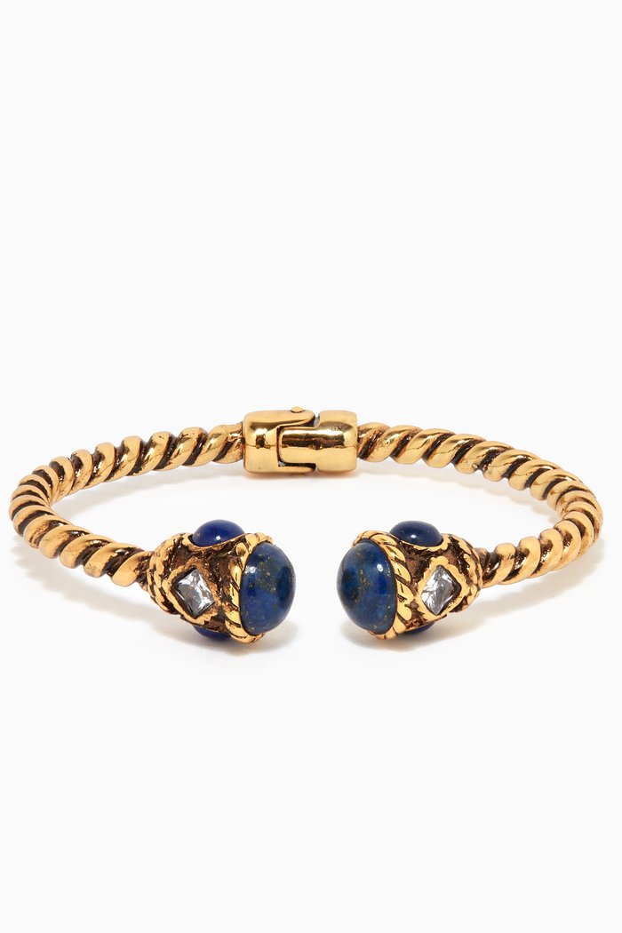 

Starla Cuff Bracelet in Gold-plated Brass, Blue