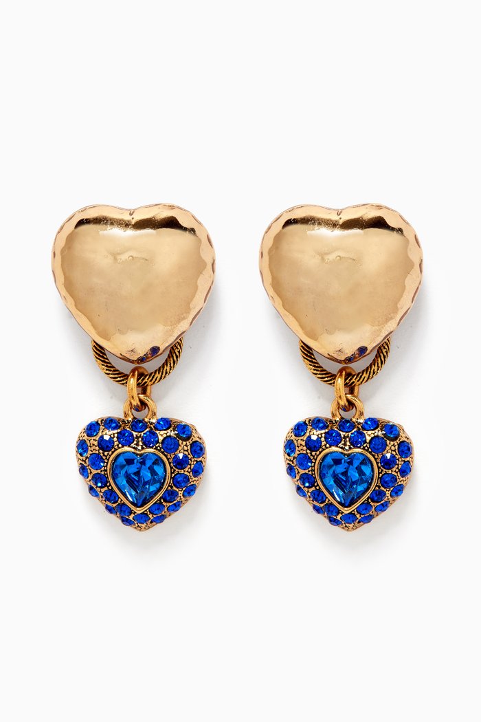

Bella Earrings in Zircon & Gold-plated Brass, Blue