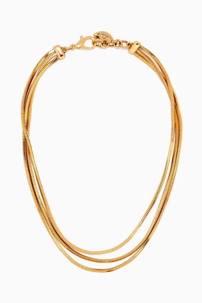 Layered Chain Necklace in Gold-plated Brass