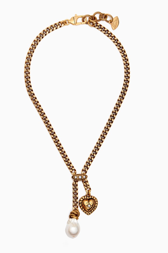 

Excellence Pearl Necklace in Gold-plated Brass, White