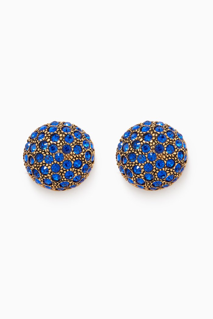 

Crystal Stud Earrings in Gold-plated Brass, Blue