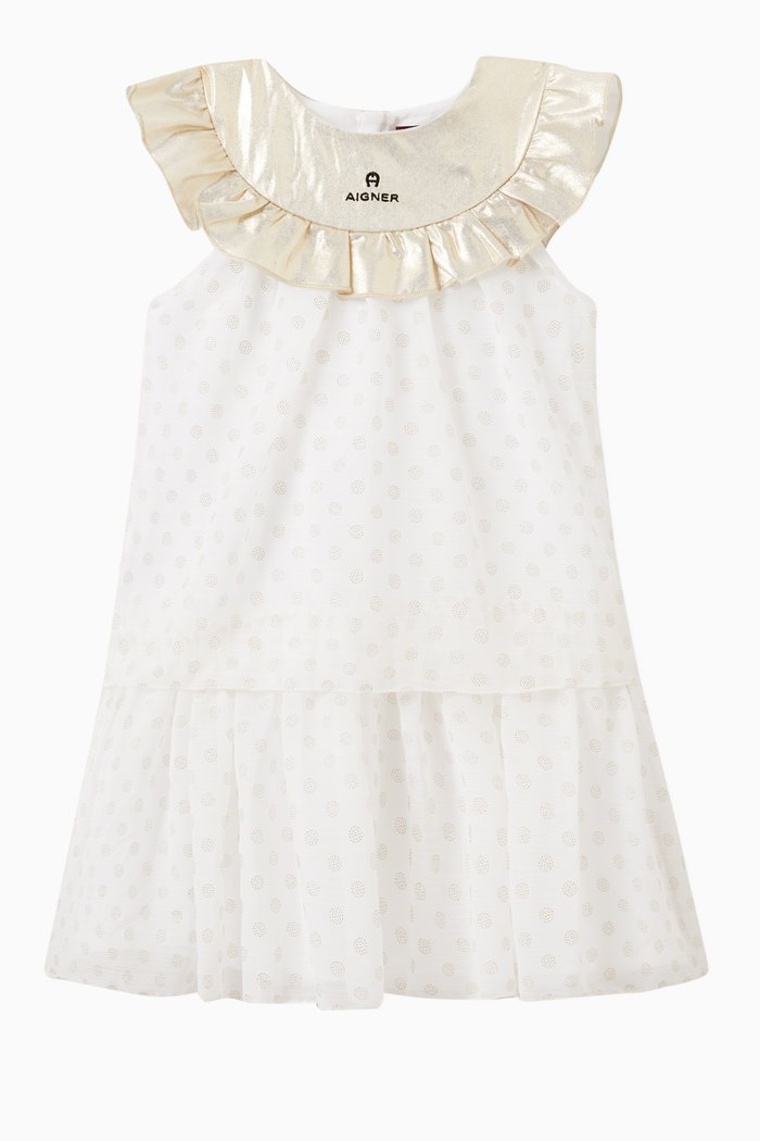 

Rhinestone Embellished Dress in Chiffon, White