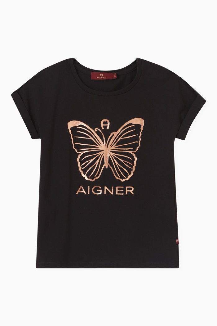 

Butterfly Logo T-shirt in Cotton Jersey, Black