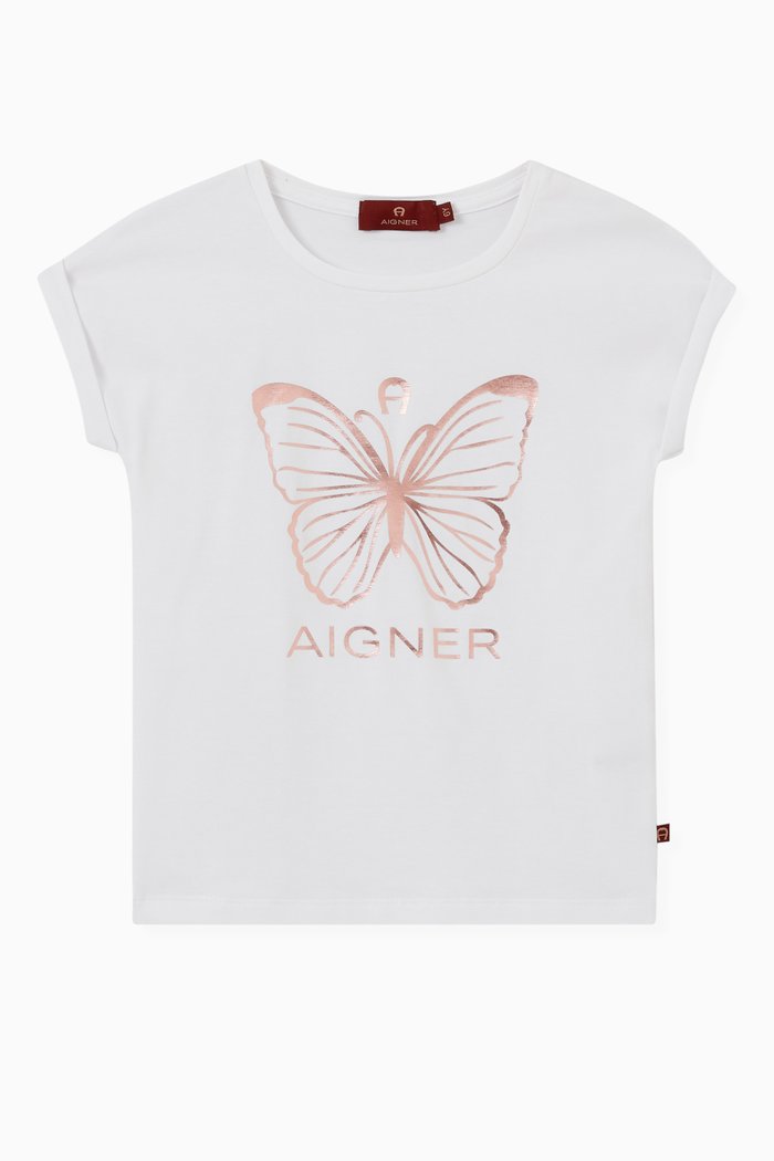 

Butterfly Logo T-shirt in Cotton Jersey, White