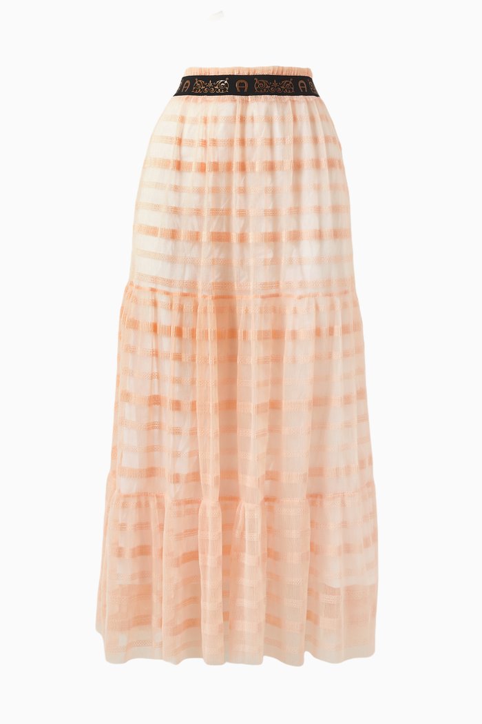 

Logo Mesh Dress in Cotton-blend, Pink