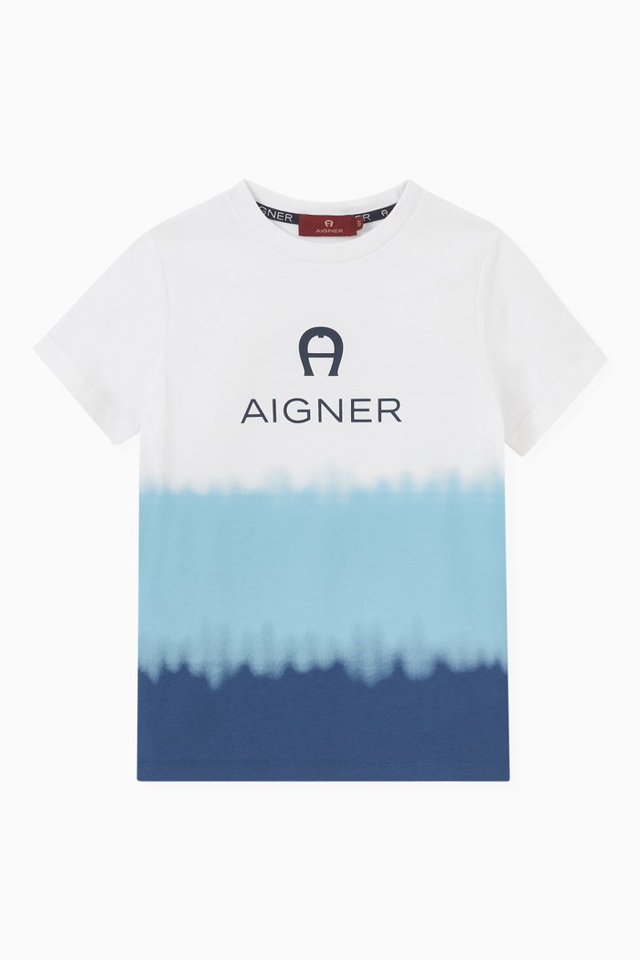 

Ombré Logo T-shirt in Cotton, Blue