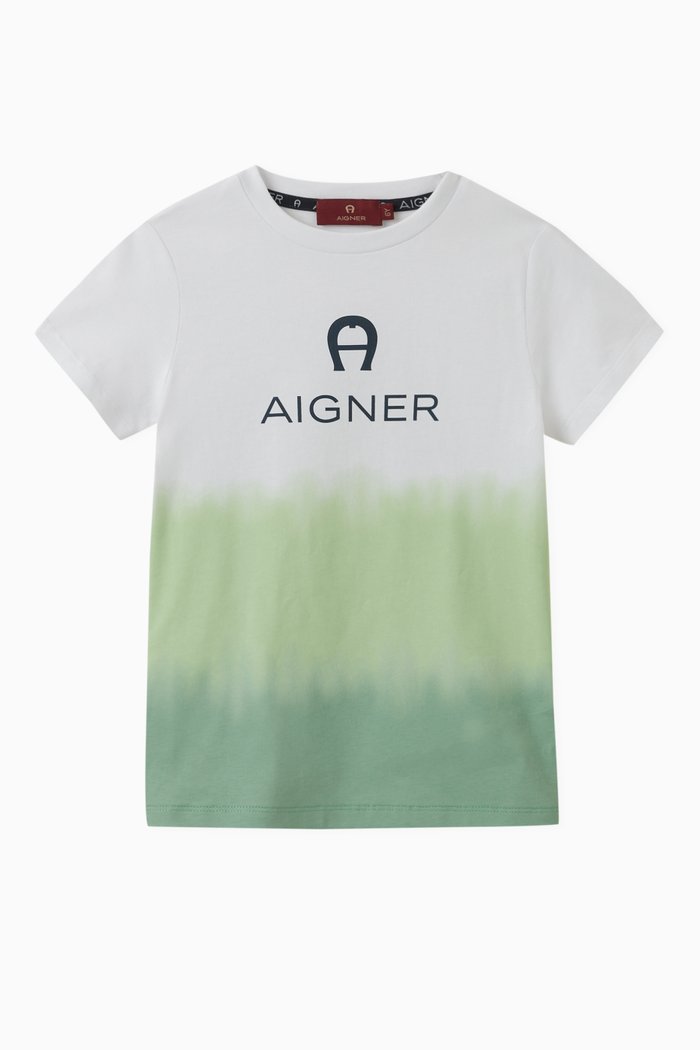 

Ombré Logo T-shirt in Cotton Jersey, Green