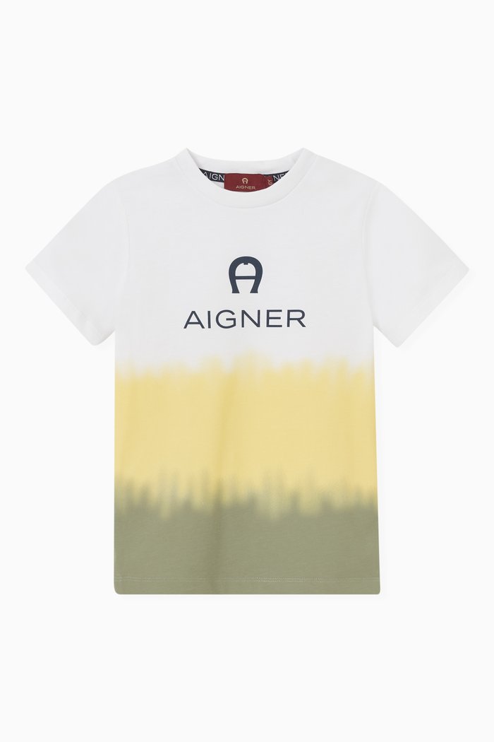 

Ombré Logo T-shirt in Cotton Jersey, Yellow
