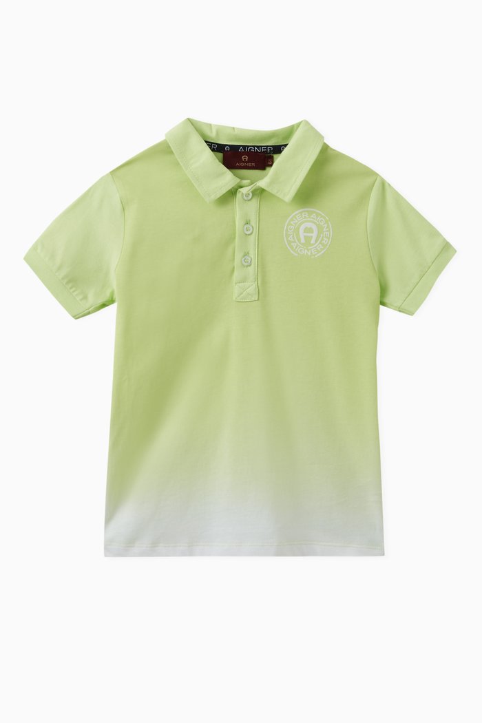 

Ombre Logo Polo Shirt in Cotton, Green