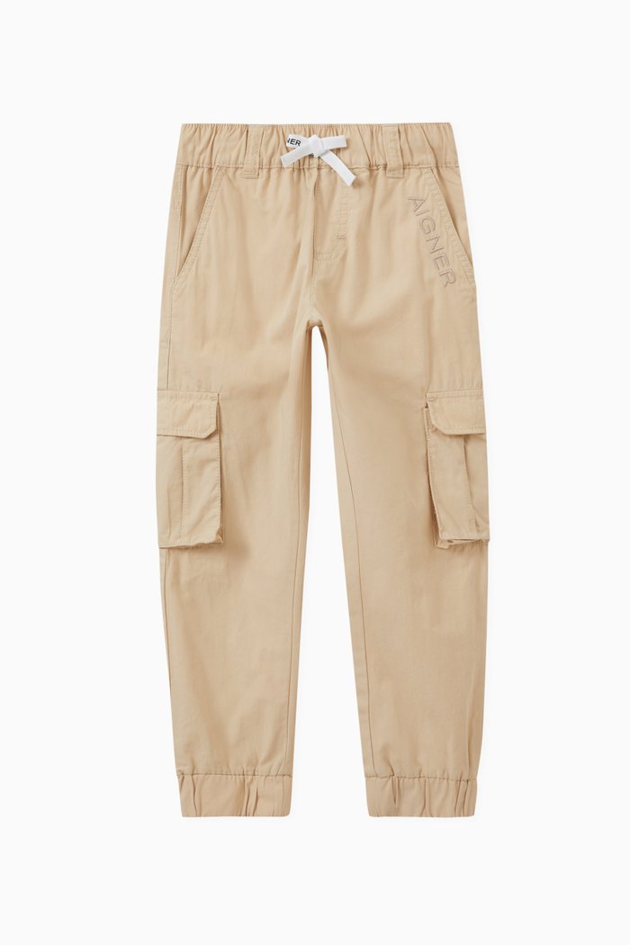 

Logo Cargo Trousers in Cotton, Brown