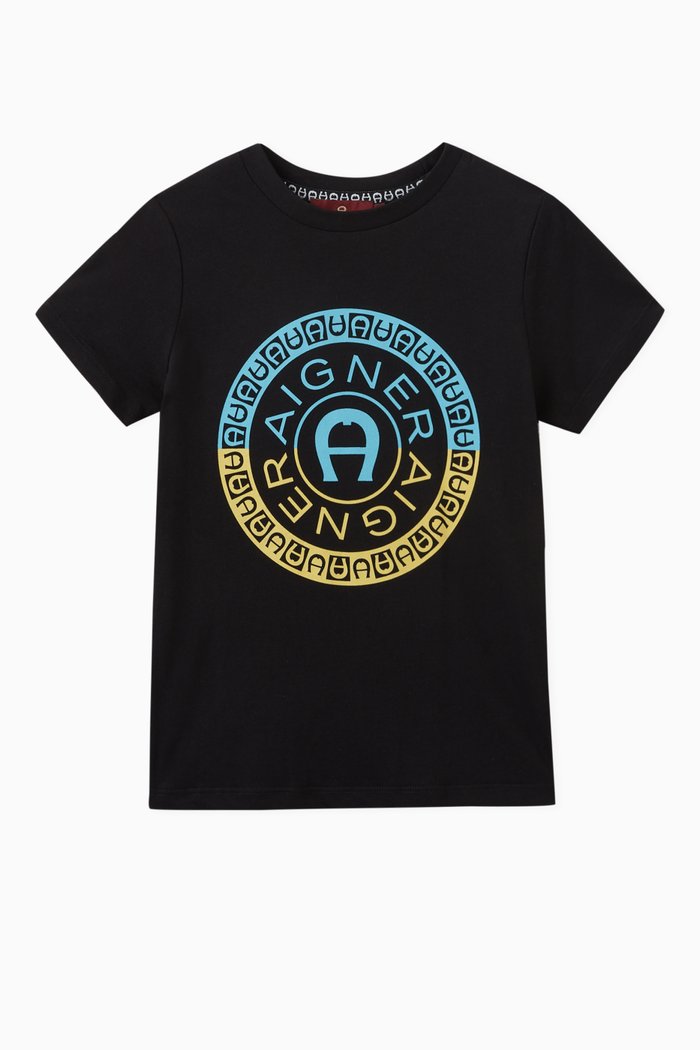 

Logo Tape T-shirt in Cotton, Black