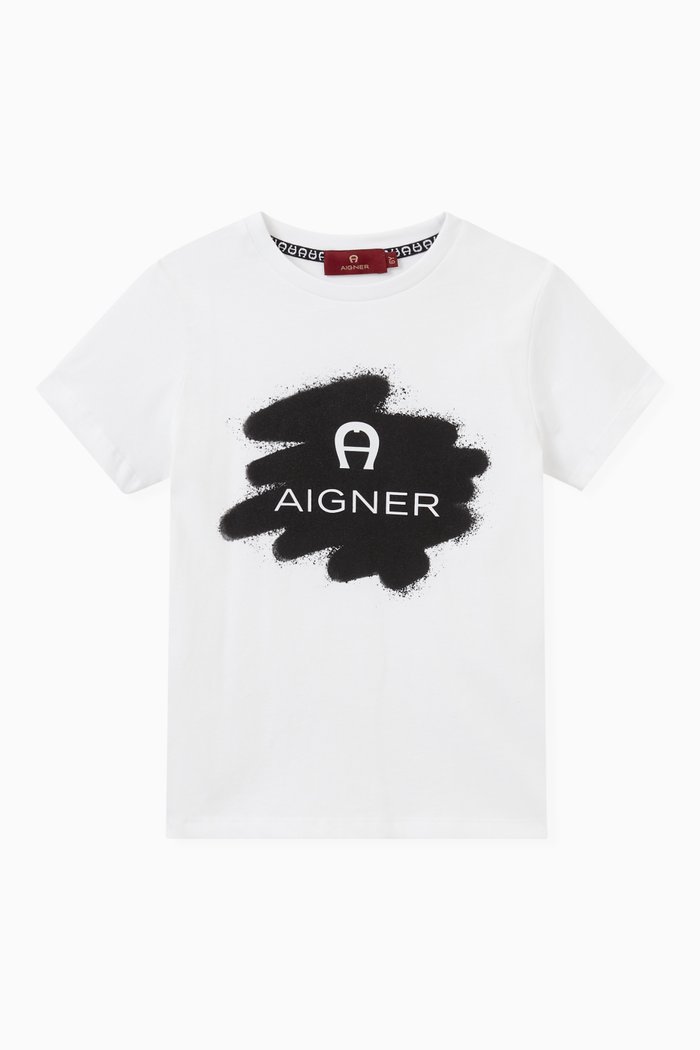 Logo Graphic Print T-shirt in Cotton, White