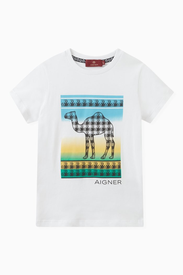 

Camel Logo T-shirt in Cotton, White