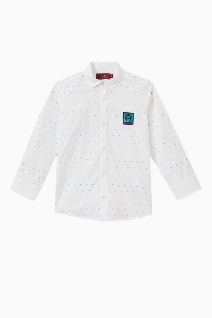 

Logo Shirt in Cotton Pique, White