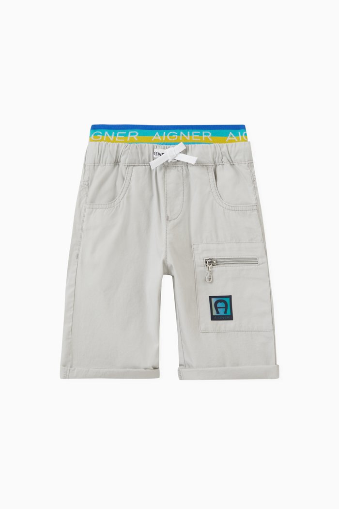 

Logo Bermuda Shorts in Cotton, Grey
