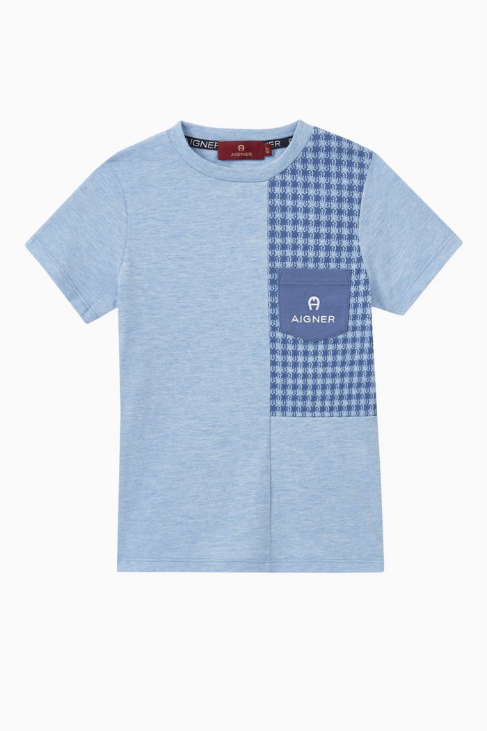 Logo T-shirt in Cotton, Blue