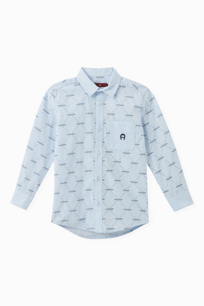 

Logo Shirt in Cotton, Blue