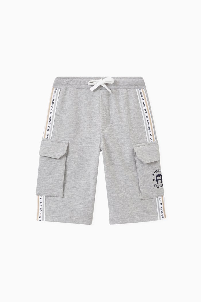

Logo Bermuda Shorts in Cotton, Grey