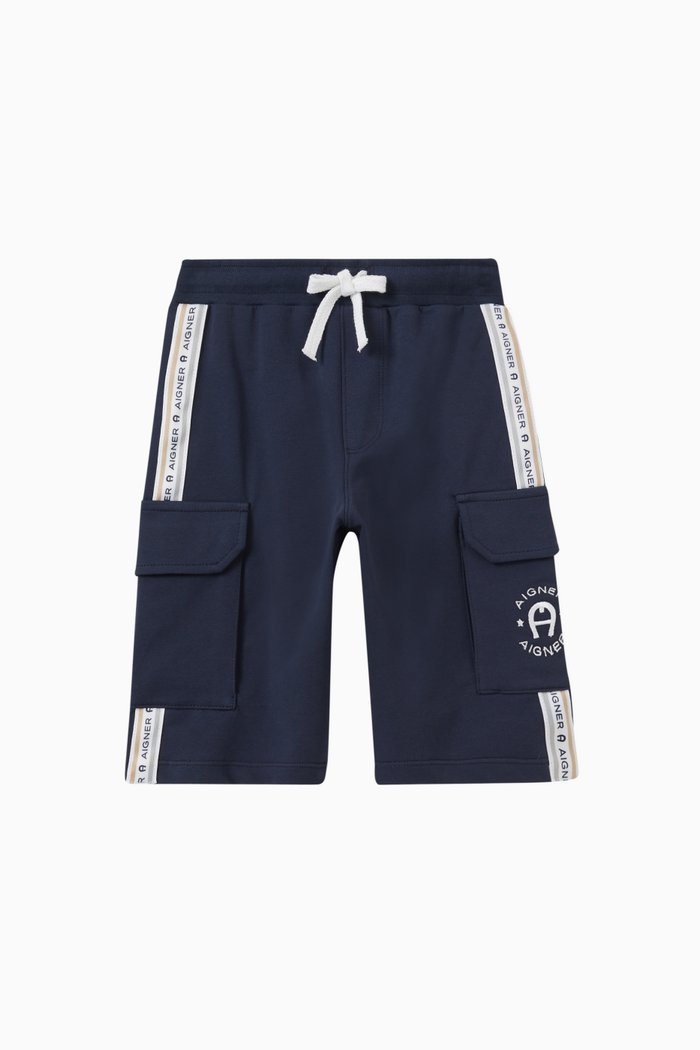 

Logo Bermuda Shorts in Cotton, Blue