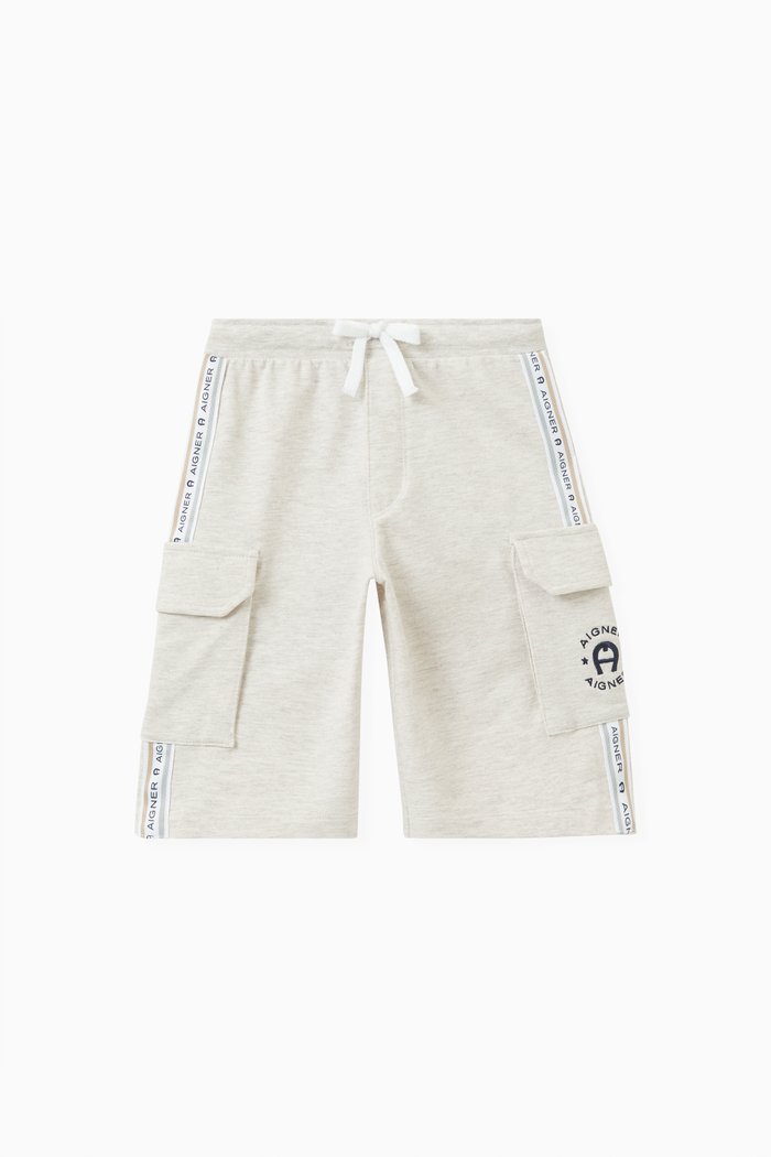 

Logo Bermuda Shorts in Cotton, Silver