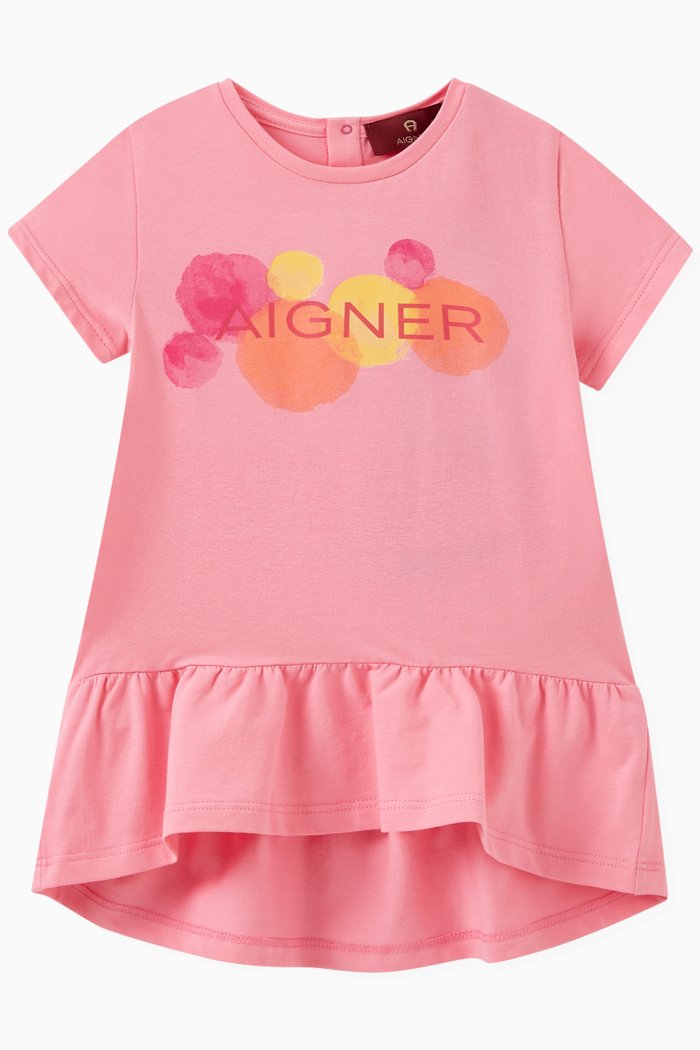 

Logo Dress in Cotton, Pink