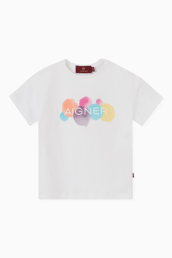 

Watercolour Logo T-shirt in Cotton, White