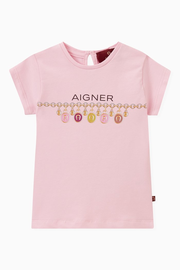 Logo T-shirt in Cotton, Pink