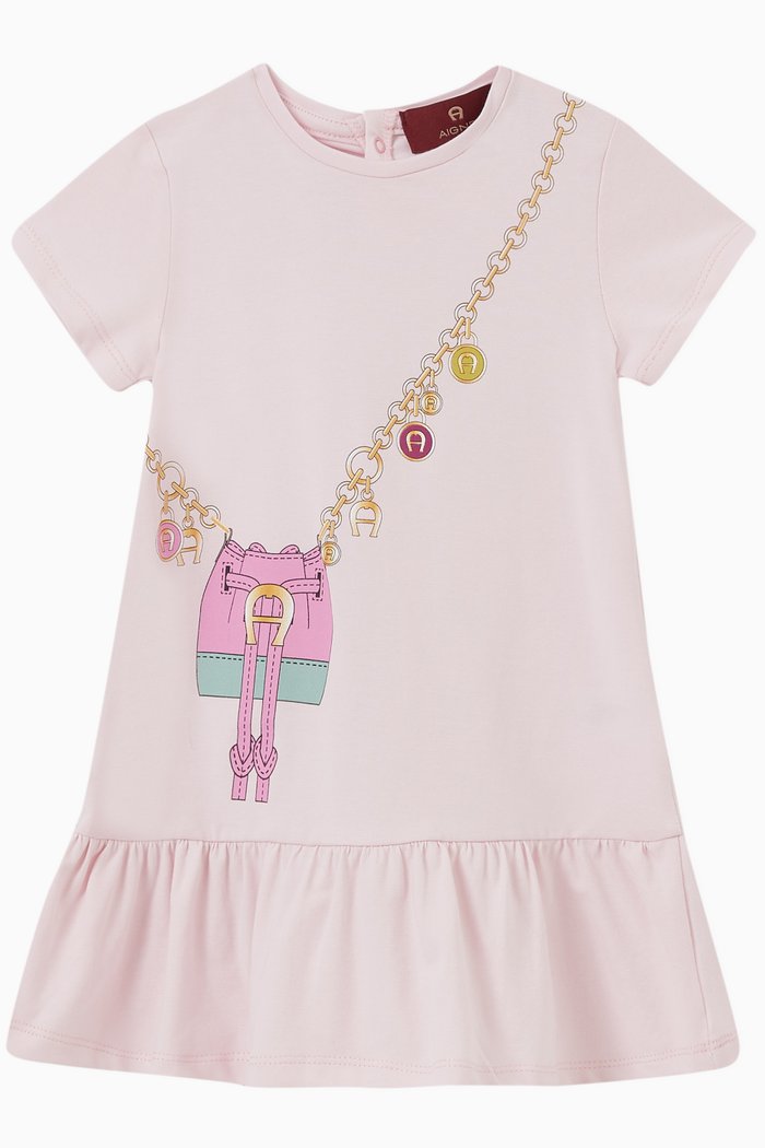

Graphic Handbag Dress in Jersey, Pink