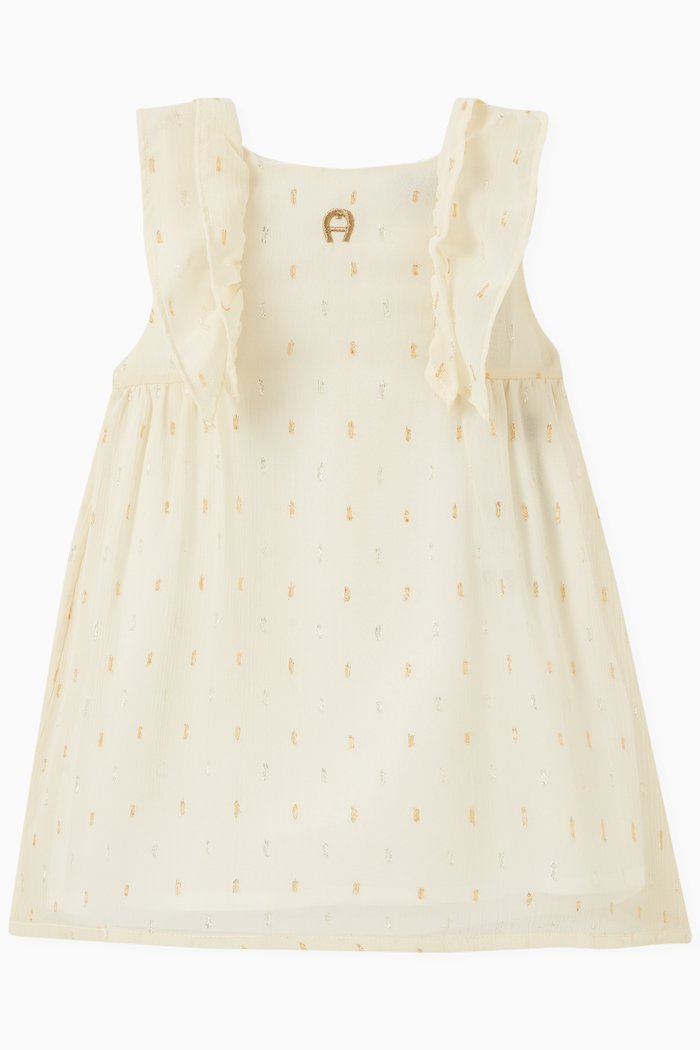 Logo Ruffle Dress, Yellow