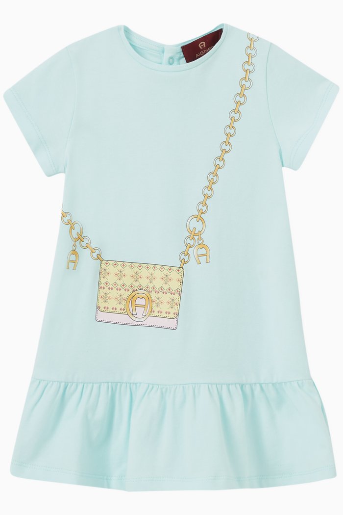 

Handbag Graphic T-shirt Dress in Cotton Jersey, Blue