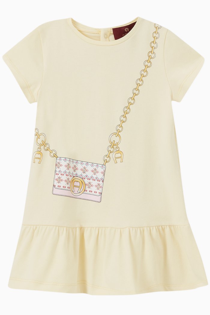 

Handbag Graphic T-shirt Dress in Cotton Jersey, Yellow