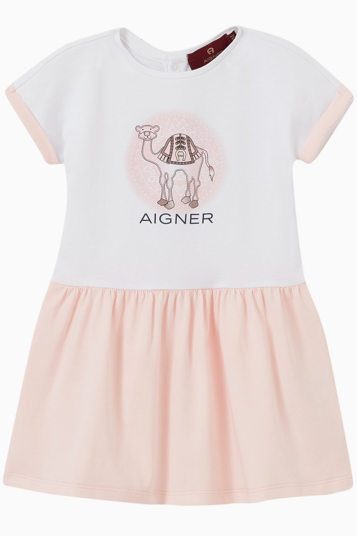 

Colour-block Logo T-shirt Dress, Pink
